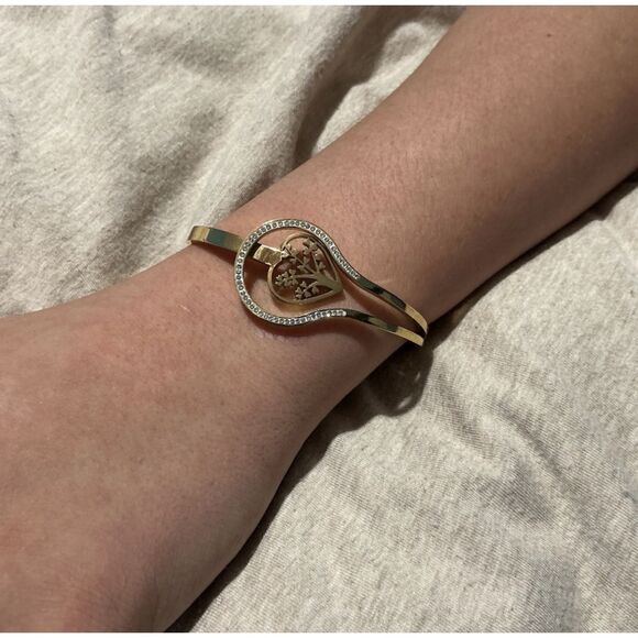 .	“Tree of Life 18k Gold Plated Stainless Steel CZ Bangle” ' - Picture 12 of 16